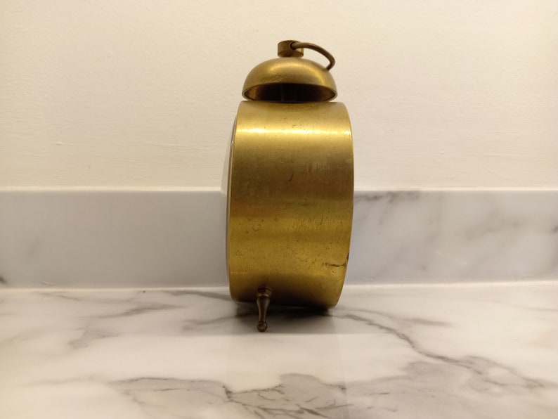 Vintage Hermle Solid Brass Bedside Table Clock, High Quality Made in