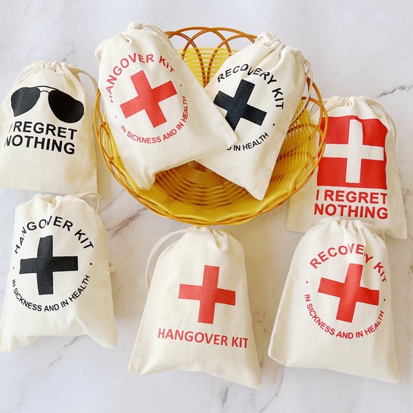 Hangover Kit Bags, Survival Kit Bags, Hangover Bags for Wedding, Hangover Bags for Bachelorette Party