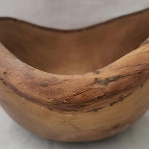 Tazón pequeño de madera tallada a mano para dulces y frutas, estilo rústico de granja, 15 cm