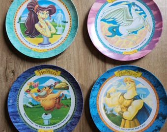 VTG Set 4 Disney Hercules Movie Collector Plates Rare 1997 McDonalds Melamine
