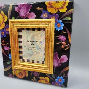 Cadre photo Mackenzie Childs, noir et pourpre, marché aux fleurs, 2,5 x 3 po., cadre 6 x 6 po. image 5