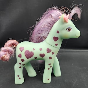 Vtg G1 My Little Pony Hasbro Glittery Sweetheart Sister Ponies Starflash Earring