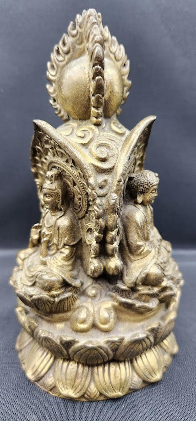 6インチ チベットブロンズ真鍮金箔仏教三面聖人仏像彫刻 - Etsy 日本