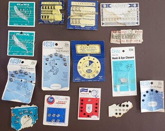Vintage Hook Eye Closures & Snaps Cards Dritz Clinton Prims Boye Peacock