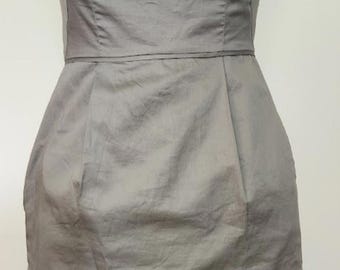YOANA BARASCHI Anthropologie Coquette In the Wings Gray Floral Neck Y2K Dress 0