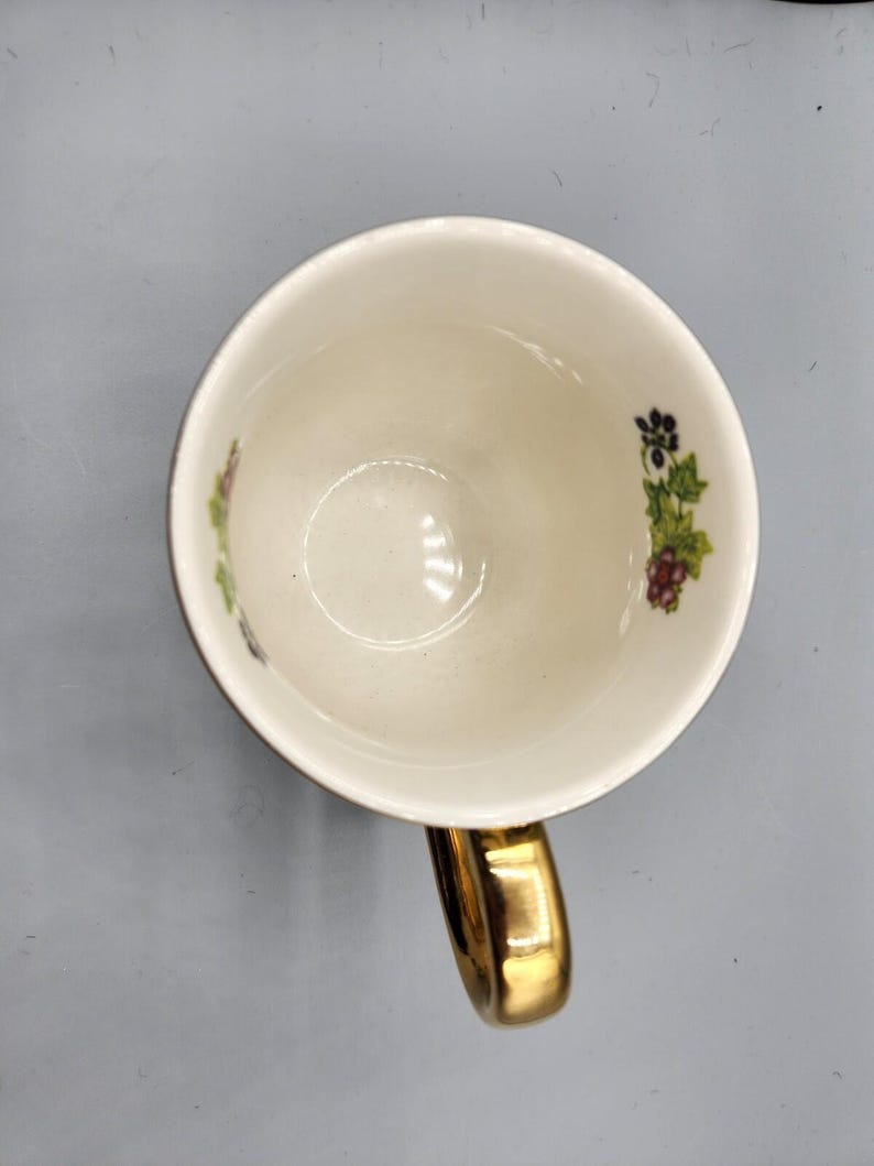 K Anthropologie x Lou Rota Nature Table Monogram Coffee Mug K Koi Fish Gold Trim image 6