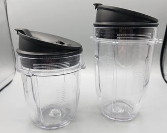 Lot de 2 gobelets Nutri Ninja de 24 et 18 oz avec couvercle pour le remplacement de l'Auto IQ Blender
