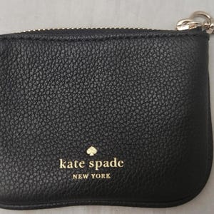 Small Black Kate Spade Change Coin Key Credit Card Purse Wallet  Zipper