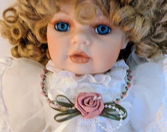 Madison Lee Porcelain Doll White Lace Dress 20" Limited Edition Numbered