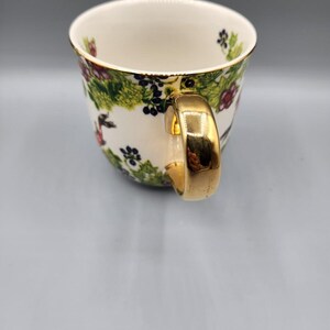 K Anthropologie x Lou Rota Nature Table Monogram Coffee Mug K Koi Fish Gold Trim image 3
