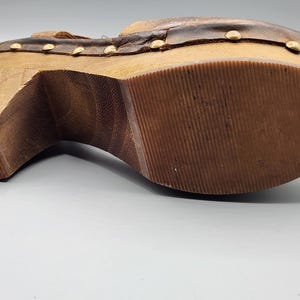 VTG Free People Brown Leather Strappy Slingback Ankle Strap Hippie Heels Size 7 image 13