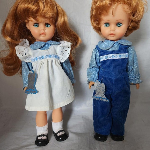 2 Vintage ENGEL-PUPPEN West German GOEBEL Dolls Jack & Jackie Sleepy Eyes