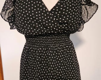 Express Sheer Tiered Maxi Dress Blue Polka Dot Coquette Empire Fairy Goth XS NWT