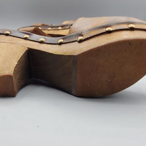 VTG Free People Brown Leather Strappy Slingback Ankle Strap Hippie Heels Size 7 image 15