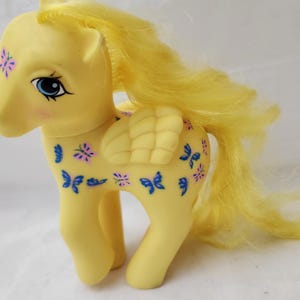 Vtg G1 My Little Pony Pegasus Twice As Fancy Dancing Butterflies Hasbro Yellow