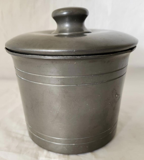 pewter tobacco jar Vintage Pewter Tobacco Sugar Money Storage Canister Jar With Lid 5