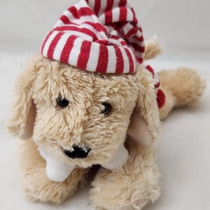 Vintage Gund 2004 Christmas  Plush 9&quot; Tan Puppy Dog Beamer 88429 RARE