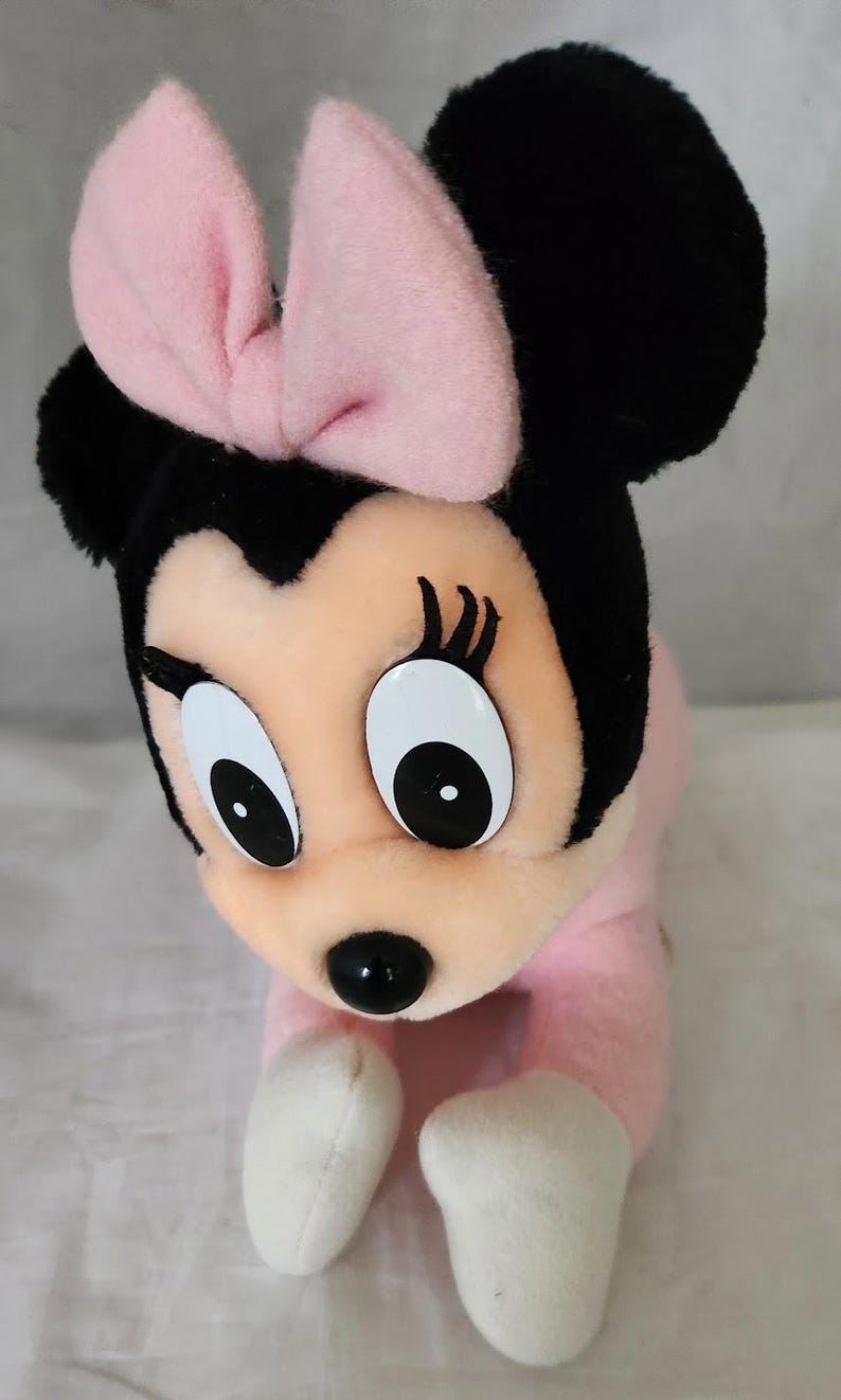 VTG Rare Walt Disney Disneyland World Pink Terry Baby Minnie Mouse Plush Lovey image 3