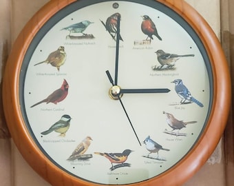The Original Singing Bird Clock 8 Inch Different Bird Call on Each Hour
