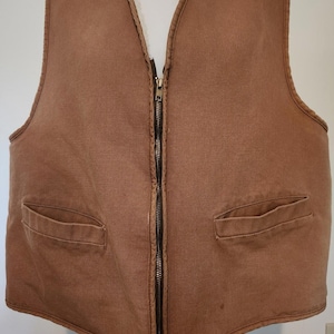 VTG Carhartt USA Sherpa Fleece gefütterte Enten-Arbeitsweste Herren XXL Tan-Jacke 6SV