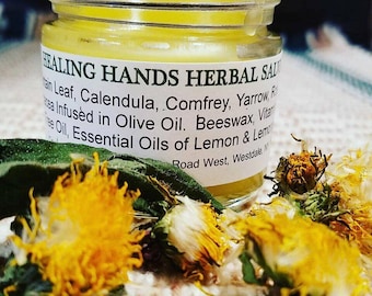 Handcrafted Natural Healing Garden Hand Herbal Salve Calendula Comfrey Plantain