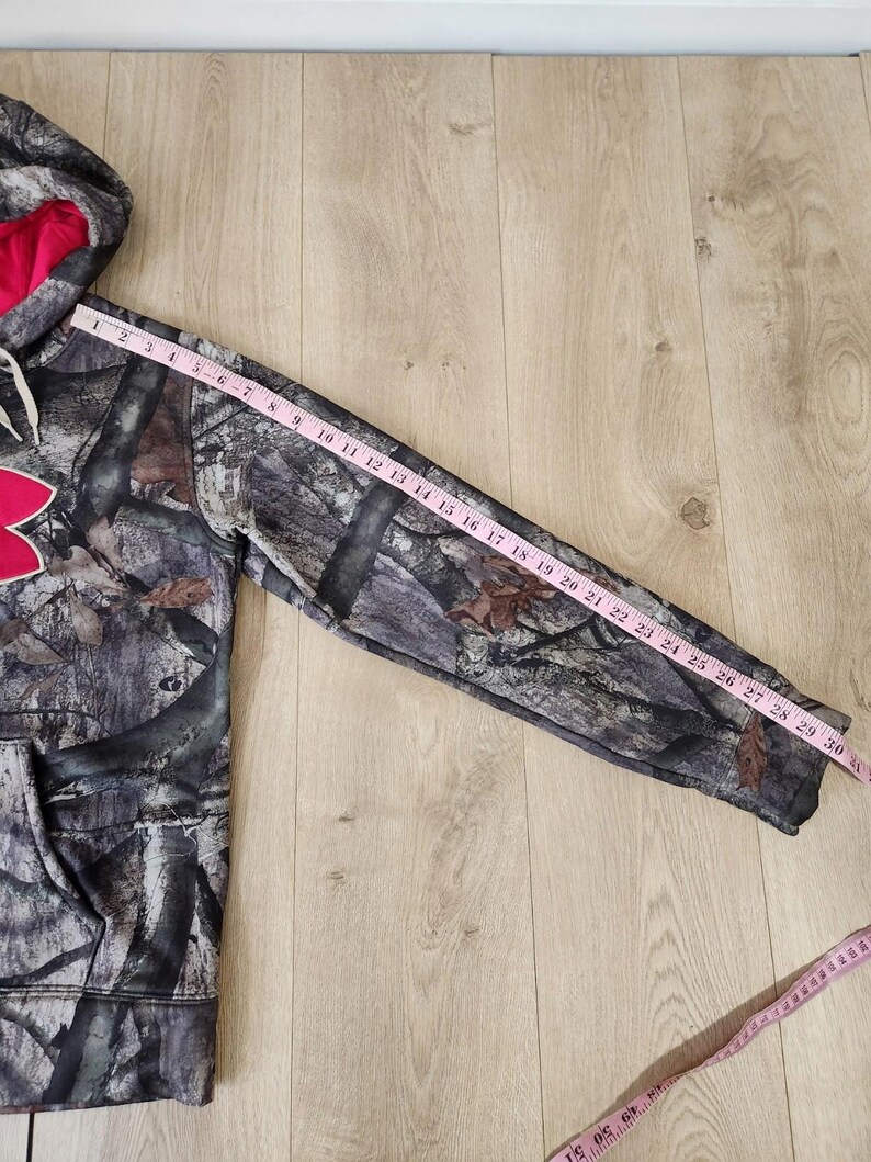 Under Armour Hoodie Womens Brown Pink Mossy Oak Camo Sweatshirt Pullover Large image 11