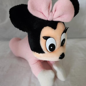 VTG Rare Walt Disney Disneyland World Pink Terry Baby Minnie Mouse Plush Lovey image 1