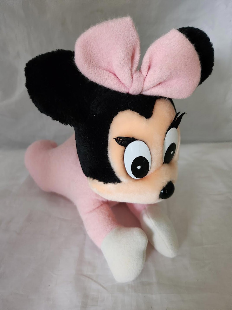 VTG Rare Walt Disney Disneyland World Pink Terry Baby Minnie Mouse Plush Lovey image 1