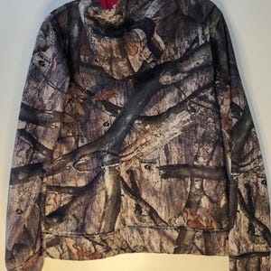 Under Armour Hoodie Womens Brown Pink Mossy Oak Camo Sweatshirt Pullover Large image 3