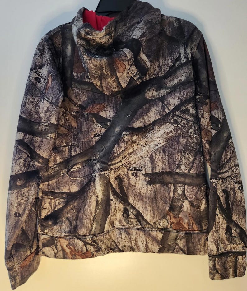 Under Armour Hoodie Womens Brown Pink Mossy Oak Camo Sweatshirt Pullover Large image 3