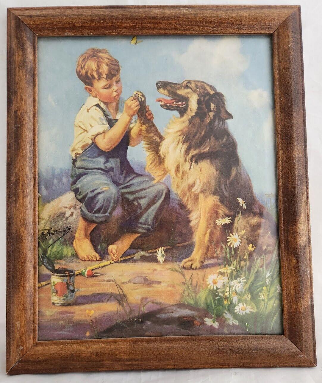 Young Girl With Her Dog/キース カーター/ポスター Amazon.com: THUANCKY Decor Metal Sign Girl with Dogs Metal