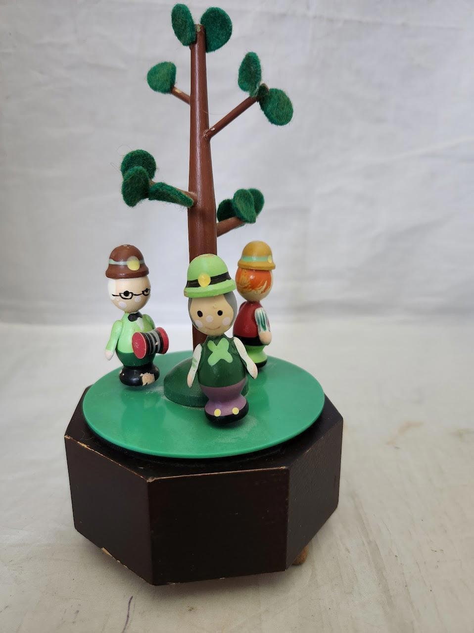 Vintage Schmid Bros Wood Rotating Music Box Danny Boy German