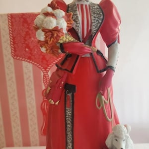1997 Avon Mrs. Albee President’s Club Award  Victorian Lady Poodle Figurine 10"