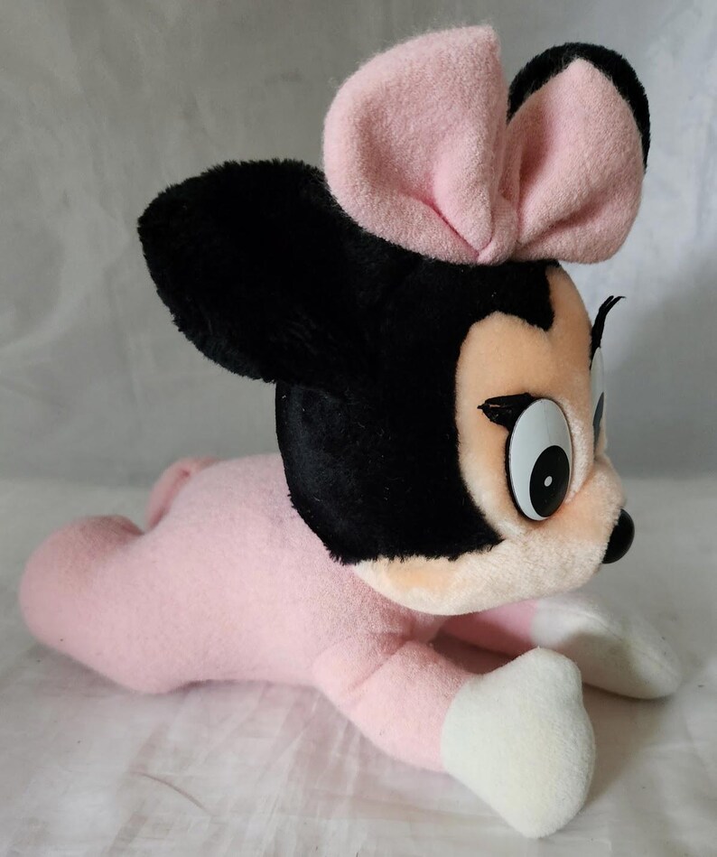 VTG Rare Walt Disney Disneyland World Pink Terry Baby Minnie Mouse Plush Lovey image 4