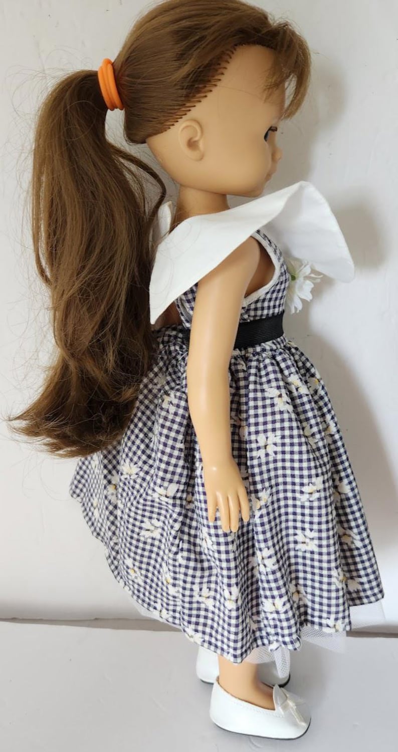 Muñeca GOTZ Puppe Puppenfabrik Alemania, cuerpo de vinilo, 18", cabello castaño y ojos soñolientos, caja imagen 9