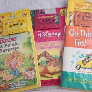 Vintage Set 3 Mitlesebuch Winnie Puuh Tigger Barbie Dr. Seuss NEU!