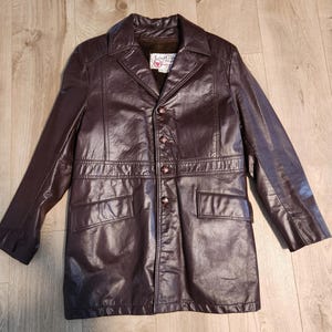 ジャケット・アウター 70s vintage Sears Leather boa Jacket Y2K Vintage 70s Sears The Leather Shop Biker Jacket Genuine Size 42