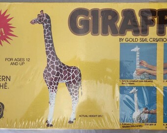 Vintage Paper Mache GoldSeal Creations Bastelset Tier GIRAFFE NOS Versiegelt