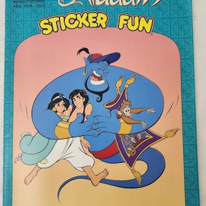 Vintage &#39;90s Golden Walt Disney Aladdin Paper Doll Coloring Sticker Fun Book NEW