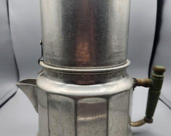 Cafetière de camping Drip-O-Lator vintage 2-8 tasses Enterprise aluminium manche bois