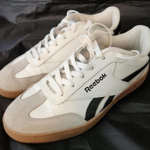 Tênis casual Reebok Galaxy 7 Masculino, Branco, Preto, Camurça, FFC0092429, Tamanho 9