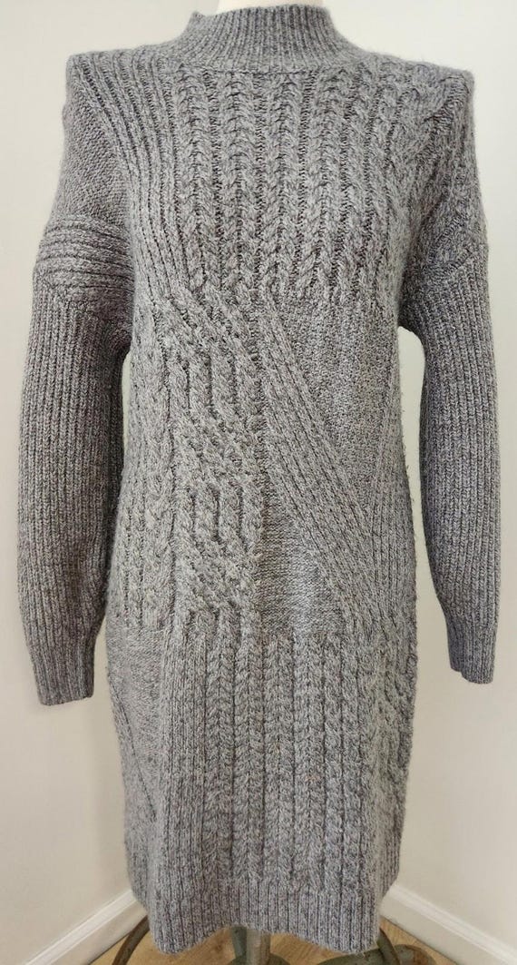 Buy Old Navy Gray Chunky Cable Knit Jumper Sweater Dress Medium Old Money  Gilmore Online in India - Etsy