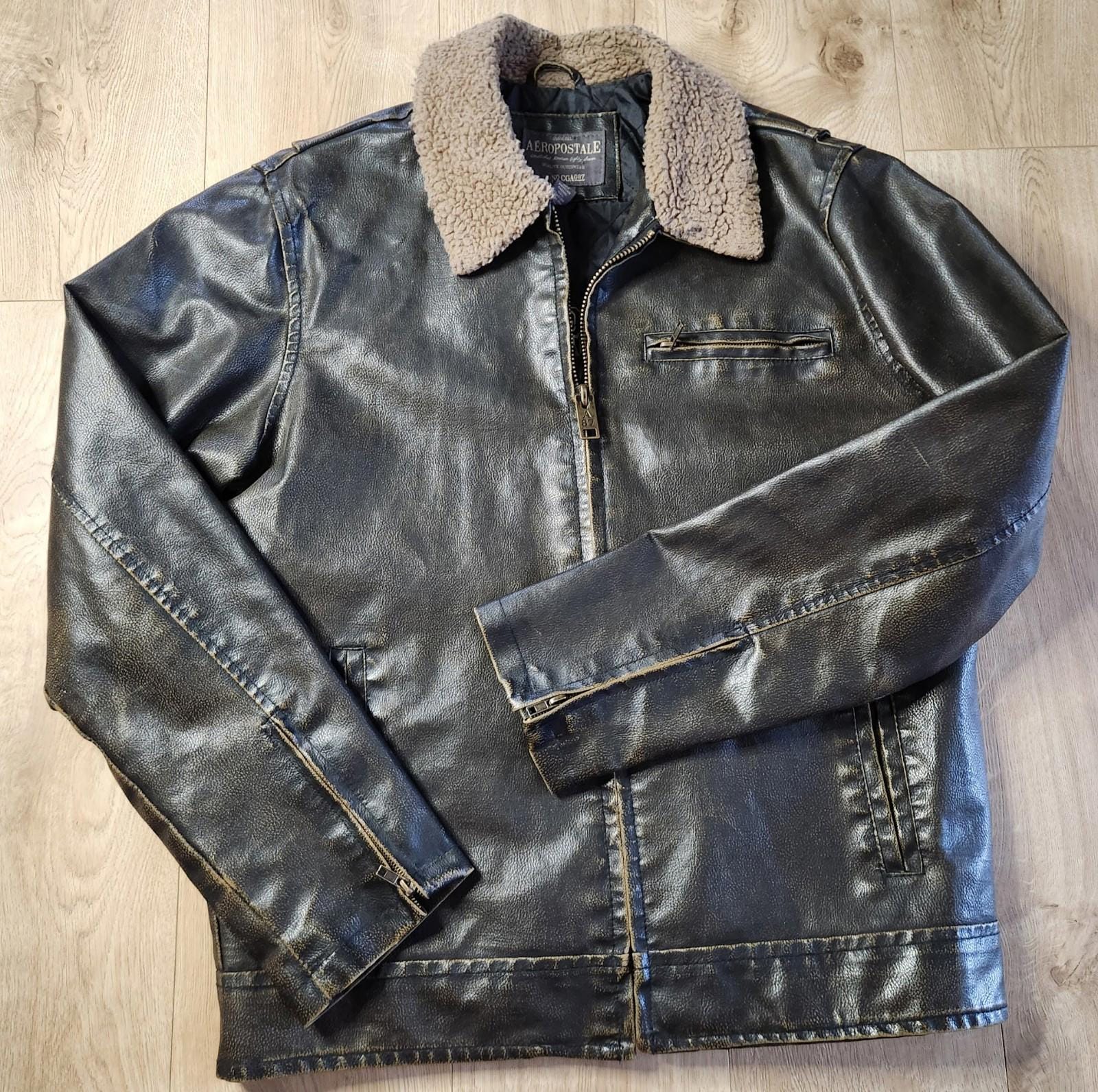 Aeropostale Leather Jacket - Etsy