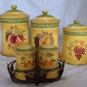 Chris Madden For JC Penney Home Collection Keramik Kanister Set Gelbe Früchte