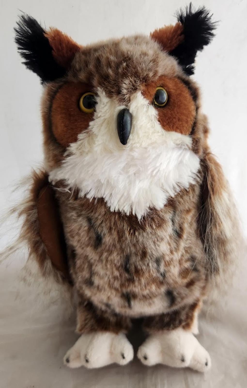 Vintage Plush Douglas Einstein Great Horned Owl Realistic Raptor Bird Cuddle Toy