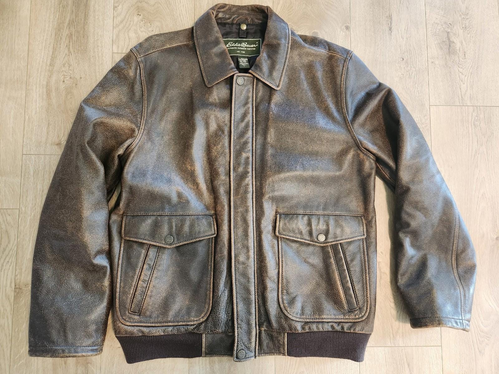 ジャケット・アウター 80s real leather jacket a-2 brown y2k Y2K Guess Leather Jacket Free Shipping - The Vintage Twin