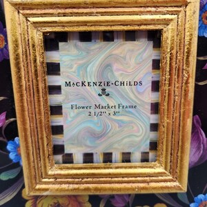 Cadre photo Mackenzie Childs, noir et pourpre, marché aux fleurs, 2,5 x 3 po., cadre 6 x 6 po. image 7