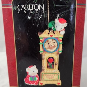 Reloj de pie de la abuela de Carlton Cards, adorno navideño de 1997