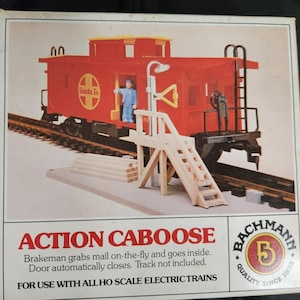 Vintage Bachmann Action Caboose Sante Fe Car #1428 HO Scale Electric Trains Box