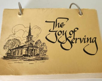 Vintage Presbyterian Church Joy Serving Cookbook Ring  Binder Cards Marcellus NY